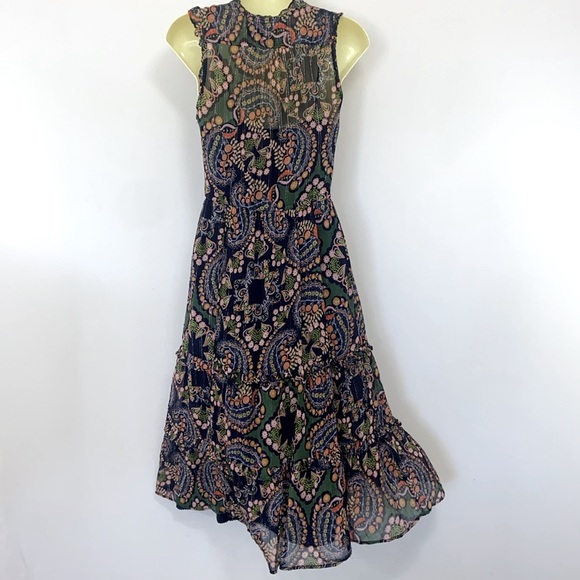 Anthropologie Dress “Elmira" Paisley Ruffle Maxi NWOT Sz 4 - Picture 7 of 8
